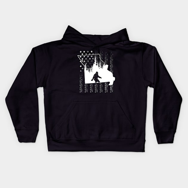 Missouri Bigfoot lovers Kids Hoodie by Tesszero